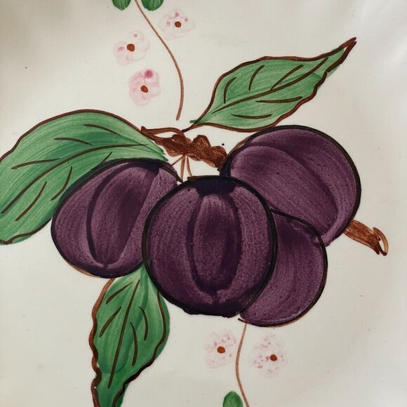 Blue Ridge Southern Pottery Country Fair Green Rim Set of Four 8" Salad Plates - Picture 5 of 12